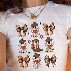 Western Cowgirl Halloween Unisex Tee, Halloween Cowboy Ghost T-shirt